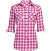 UNibelle Camicie da Donna Camicie a Quadri Camicie a Quadri a Maniche Lunghe Scollo a V Top a Tunica Casual Camicie con Bottoni S-XXL