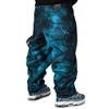The blueskin Pantaloni Uomo Larghi Skate Stile Baggy Hip Hop Rap - Colore Riflessi Turchesi su Nero - W 36 IT 52