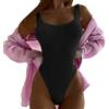 PINTUTU Scollatura Quadrata Body Donna Estate Collo Senza Maniche Skinny Elastico con Chiusura A Bottone Cavallo Vita Stretta Backless Tinta Unita Costume Intero Donna