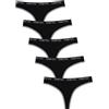 FINETOO Confezione da 5 perizoma da donna in cotone a vita bassa con sport-bund, con strisce colorate, mutandine a tanga, taglia S-XL, M