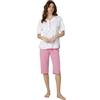 Notti Magiche Dalila - Pigiama Donna Primavera Estate Mezza Manica con Pantalone Pinocchietto Jersey 100% Cotone - Made in Italy (Variante A, XXL)