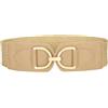 VONMELLI Cintura elastica in paglia da donna, ampia cintura in tessuto Sretchy per abito intrecciato Boho Cintura da donna con fibbia dorata