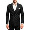 MOGU Abito da uomo, 2 pezzi, slim fit, con blazer doppiopetto e pantaloni da smoking