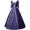 Generico Costume Medievale Donna Curvy Vintage dell'800 Abito Rinascimentale Donna Taglie Forti Corsetto Swing Abito Medievale Donna Carnevale Party Festa da Ballo Halloween Vestiti