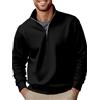 Generico Felpa Uomo Senza Cappuccio Oversize Firmate Felpa Collo Alto con Zip 1/4 Leggera Sweatshirt Invernale Lavoro Pullover Offerta Basic Lupetto Manica Lunga Casual Pesante Maglia Abbigliamento