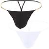 Faringoto Intimo G-String da uomo con catena in metallo, perizoma in seta di ghiaccio, con design traforato, a vita bassa, per tutte le stagioni, 2 colori., Medium