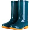 Generisch Stivali da pioggia da donna, lunghezza al polpaccio, scarpe in gomma antiscivolo per uso quotidiano all'aperto, design confortevole e durevole della suola in TPR, Verde scuro, 38 EU