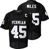 JKNAKN Boobie Miles Jersey 45 Permian Friday Night Lights Maglia Calcio Bianco Nero S-XXXL, Nero, 3XL