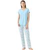 Noidinotte; more than pyjamas Noidinotte - Pigiama Donna Estivo in Cotone Articolo Floret. - S Azzurro
