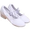 LCKKJHG Scarpette Da Ballo Scarpe da ballo di qualità for le donne in pelle con tacco medio, ragazze, balletto, danza del ventre, yoga, scarpe, insegnante(Canvas White,5.5)