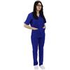 TARF LAVORA CON TE - Uniformi sanitarie unisex, Divisa medico uomo e donna, Uniforme ospedaliera completa con Casacca e Pantalone per Medico, Infermiere, Oss, Veterinario, Laboratori (M, Azzurro)