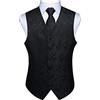 Enlision Gilet da Uomo Elegante Paisley Jacquard Gilet da Abito Cravatta e Fazzoletto Set per Festa Sposa