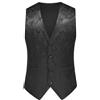 Generisch Gilet da uomo in tessuto broccato fantasia - Elegante gilet in stile vittoriano per un look festivo | Elegante gilet per matrimoni e feste