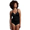 Lepel Body Contenitivo Liscio Senza Ferretto in Microfibra Elastico con Coppa C Preformata con Elegante Motivo Decorativo Dafne (3, NERO)