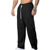 MakingDa Cargo Pantaloni Velluto A Coste Uomo Straight Jogger Coulisse Elastico in Vita Lavoro Tasche Laterali Sportivi Pantalone Tuta Multitasche Regular Fit Casual Pants Nero XXL