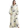 Gegeryozer Coperta con Maniche Donna Indossabile - Felpa Termica Morbida, Tasche Integrate + Cappuccio per Divano e Casa