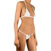 Sohimary 229 Donna Mini Perizoma String Bikini Cerniera XS S M 38 40 42 44 Bianco