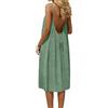 Generico Vestito Lungo Estivo Donna Abito con Schiena Scoperta Vestito da Mare Boho Chic Dresses Vestiti con Spalline Sottili Elegante Abiti Cerimonia Caftano Scollato Senza Maniche Taglie Forti Tinta Unita