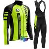 HECLOK Uomo Ciclismo Autunnale Complet Abbigliamento Ciclismo Set Manica Lunghi Tuta Ciclismo＋Pantaloni Ciclismo con 9D Imbottitura in Gel＋Occhiali Antivento da Ciclismo (TYP-4,M)