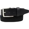 BELTINGER Cintura elastica in vera pelle 3,5cm | Cintura elastica per uomo donna 35mm | Cintura in pelle di alta qualità | Nero 95cm