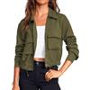 Cicy Bell Giacca da donna per le mezze stagioni, giacca estiva leggera, parka, verde scuro, L