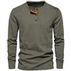 MakingDa Corduroy Camicia Henley Uomo Maniche Lunghe Slim Fit Bottone Pullover Sweatshirt Vintage Morbido Leggero Casual Classico Lavoro Magliette Verde S