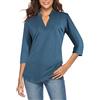 CEASIKERY - Camicetta da Donna con Maniche a 3/4, Scollo a V, Casual