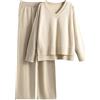 Generico Completo Maglia Donna Invernale Set Maglia E Pantalone Gamba Larga Completo 2 Pezzi Casual Curvy Completo Da Casa Comode Elegante Complete Due Pezzi Outfits Complete Leggera Moda Tute Calda Lavoro