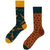 Many Mornings - The Giraffa / Giraffa - Mismatched, calzini disuguali - Giraffa, Verde, marrone, 35-38