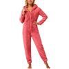 Vhersily 2026 Tuta Da Donna In Pile Teddy Intero Pigiama In Peluche Tinta Unita Con Zip Con Scollo A V, A Maniche Lunghe Morbido Pigiama Caldo da Casa per Lounge e Sleepwear Regalo di San Valentino