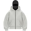 YCBMINGCAN Passamontagna da uomo con cerniera, Y2K Balaclava Zip, felpa con cappuccio, oversize, felpa gotica, hip hop, giacca da uomo, autunno inverno
