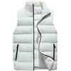Gefomuofe Gilet trapuntato da uomo leggero con fodera ibrida, senza maniche, sportivo, con colletto alto, gilet sportivo con tasche, gilet funzionale da esterno, senza maniche, bianco, XL