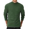 COOFANDY Maglia a Maniche Lunghe da Uomo Sottocamicia Collo Alto a metà Dolcevita Termica Monocolore a Righe Verticali Verde Militare-Colletto Alto M