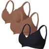 Cocila Reggiseno Senza Ferretto Donna Reggiseni Senza Cuciture Comfort Bralett Push Up Imbottito Comodo Everyday Bra Senza Imbottitura Pacco da 2/3 per Tutti i Giorni Cachi XL