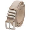 Zerimar Cintura da donna | Vera pelle bovina | Cinture eleganti da donna | Cordino in pelle 23 mm | Design classico, beige, 120 cm