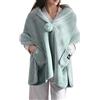 LIUYUYOUGO Scialle Donna Elegante,Poncho Da Donna Scialli In Pile Sherpa Multiuso Coperte Indossabili Mantello In Flanella Soffice E Ultra Morbido Con Pompon Sciarpe Calde Cappotto Per Casa Ufficio