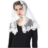 BEAUTELICATE Velo Di Pizzo Chiesa Cattolica Messa Triangolare Mantilla Sciarpa Scialle Copricapo In Latino Nero Bianco V107