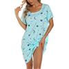 ENJOYNIGHT Camicia da Notte Donna Cotone Vestaglia Estiva Manica Corta Pigiama da Casa Casual da Notte