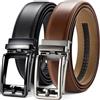 CHAOREN Cintura Uomo Automatica 2 Pezzi, 35mm, Cinture da Uomo Senza Fori | Regolazione Precisa, Vestibilità Perfetta, Tagliabile, Resistente, Versatile Per Ufficio & Tempo Libero, Idea Regalo
