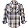 TARAINYA Camicia Flanella Uomo Cotone Western Cowboy Quadri Manica Lunga con Bottoni Automatici Regular Fit D Quadri Caqui S