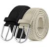 TANGCHAO 2 Pezzi Cinture elastiche intrecciate, set cintura uomo e donna