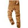 Caixinkan Pantaloni classici da uomo in velluto a coste con gamba dritta, pantaloni stretch, pantaloni twill, slim fit, fasciati alla caviglia, pantaloni eleganti da abito, tinta unita, business