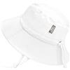 Jan & Jul Cappello da Sole a Secchiello per Bambino, Protezione UV 50+ UPF (Taglia: 6-12 Anni, Bianco)