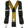 TigerTie - Bretelle unisex a Y con 3 clip molto robuste, a pois, lavorazione di alta qualità, larghezza 35 mm marrone scuro oro. Taglia unica