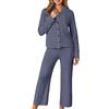 Generisch Tuta da donna morbida in ciniglia a coste - Set di due pezzi con giacca cardigan e pantaloni larghi | Accogliente tuta lounge per le giornate di relax, M