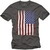 MAKAYA USA T-Shirt Vintage Uomo - Maglietta Bandiera Americana Grigio XL