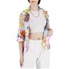 JOPHY & CO. Giacca Blazer Donna con Tasche (cod. 5572) (XL, Celeste Floreale)