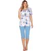 e.Femme® Pigiama da donna a maniche corte Olivia 1109 cotone, Ortensie blu, 48