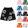 Generico Pantaloncini Uomo Cargo Pantaloncini Uomo Estivi Sciolti Fiori Shorts Running Trekking Pantaloni Corti Stampati in Schiuma a Stampa Piena Cotone Hip Hop Y2K Shorts Calzoncini