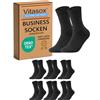 Vitasox 31210 calzini uomo cotone lavoro, calzini da uomo senza gomma senza cuciture tinta unita, pacco da 6, antracite, 43/46
